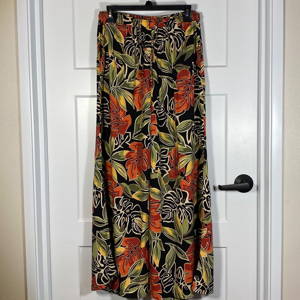 Panama Jack NWT Tropical Leaf Print Wide Leg Palazzo Pants Medium